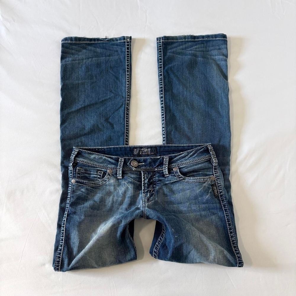 Silver Tuesday Low Boot Jeans Womens Size 29 Blue Low Rise Denim